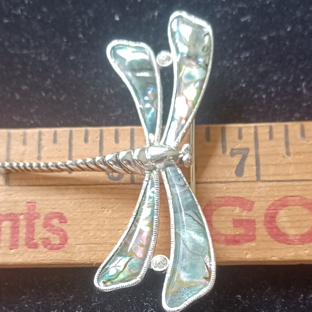 Abalone Dragonfly Brooch - Picture 4 of 5